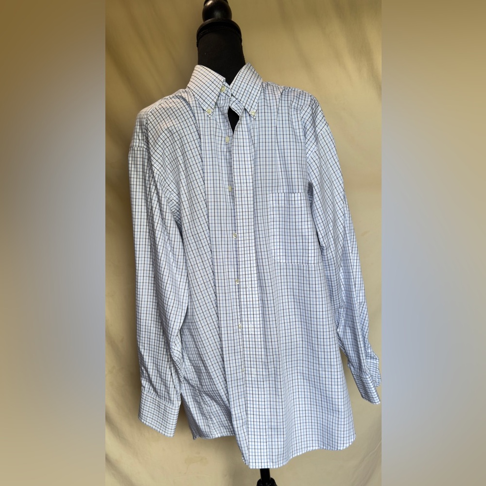 Izod Blue Checkered Men's Shirt - XL